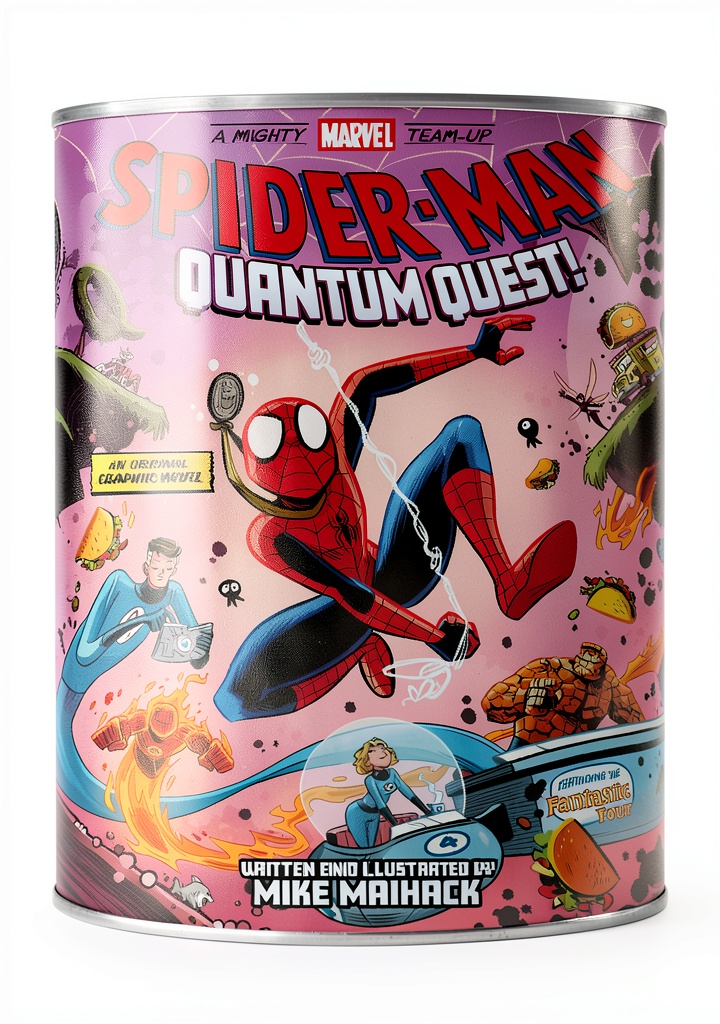 'Marvel Team-Up graphic novel open to an action scene'
