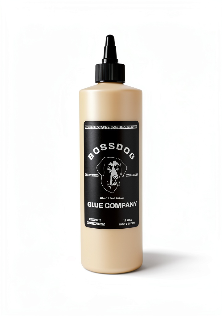 Applying BOSSDOG wood glue to a wooden tabletop