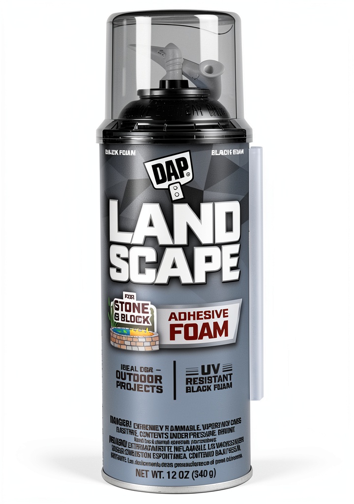 Applying DAP Landscape Foam to a stone retaining wall
