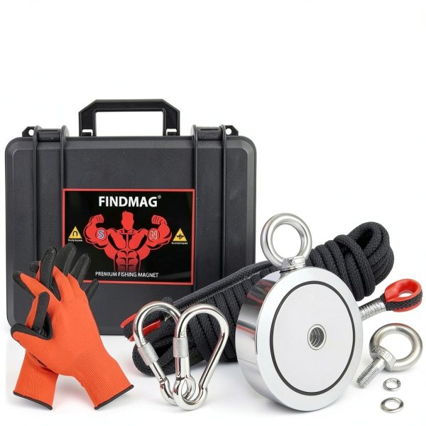 Fish Magnets Kit FINDMAG Lift Magnet Double Sided 2625 lbs Black-1