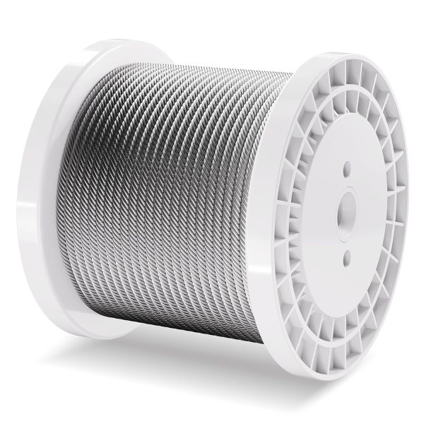 VEVOR Wire Rope, 1/4" 250 ft Zinc Galvanized Carbon Steel Cable with Gloves, 7000 lbs Breaking Strength, 7 x 19 Strands Construction Marine Aircraft Grade for Handrail Stair Decking Fence Outdoors-9