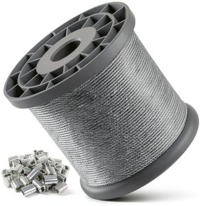 1/16 Wire Rope Monkemon Steel Cable 328ft with 150 Sleeves-0