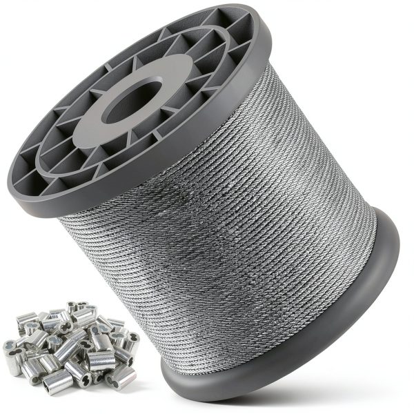 1/16 Wire Rope Monkemon Steel Cable 328ft with 150 Sleeves-0