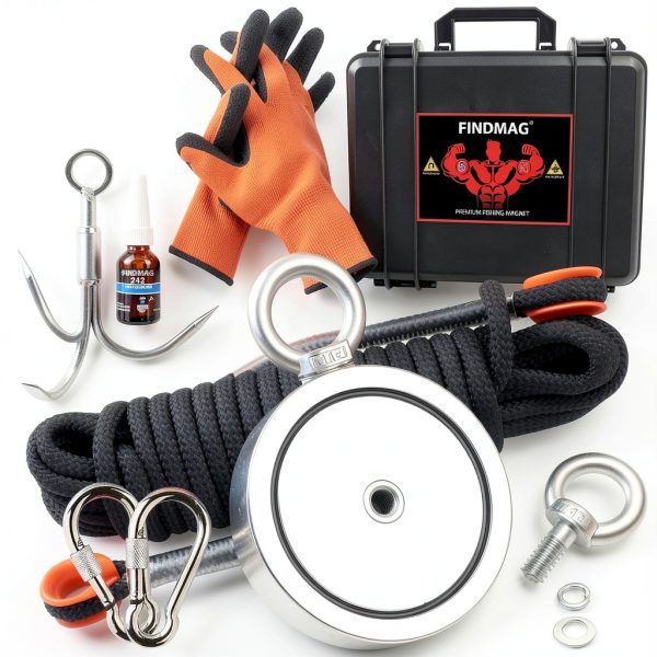 Fish Magnets Kit FINDMAG Lift Magnet Double Sided 2625 lbs Black-0