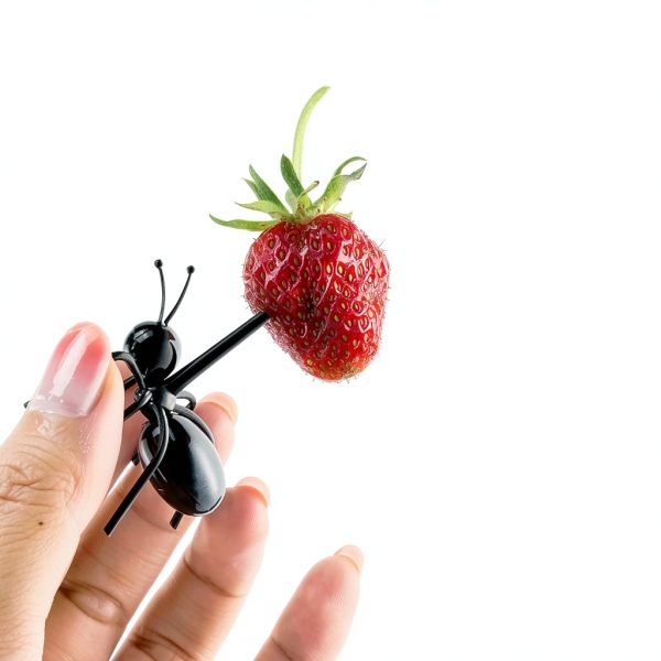 60 Pcs Ant Toothpicks Fruit Dessert Forks, Reusable Fruit Picks Animal Appetizer Forks for Snack Cake Dessert for Kitchen Halloween Birthday Party-3
