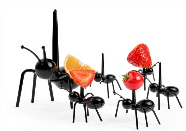 60 Pcs Ant Toothpicks Fruit Dessert Forks, Reusable Fruit Picks Animal Appetizer Forks for Snack Cake Dessert for Kitchen Halloween Birthday Party-2